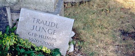 Hitler's loyal youngest secretary Traudl Humps-Junge. - WW2 Gravestone