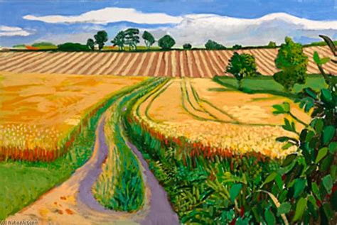 Path through wheat field by David Hockney | Museum Art Reproductions Pop Art | BuyPopArt.com