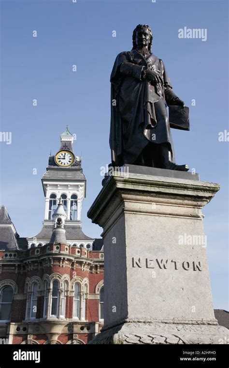 Statue of mathematician and scientist Sir Isaac Newton in his ...