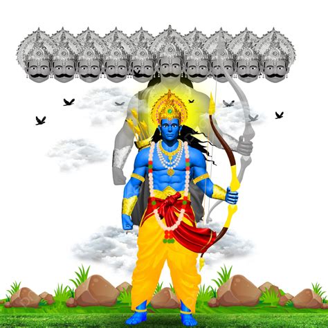 Happy Dussehra Lord Shri Ram With Ravan Design, Happy Dussehra, Happy Dussehra 2023, Vijay PNG ...