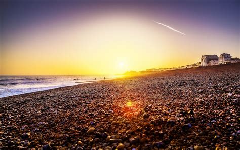 Brighton Beach Sunset Mac Wallpaper Download | AllMacWallpaper