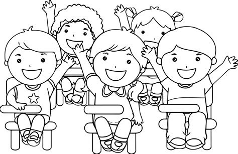 Kids Studying Coloring Page - Free Printable Coloring Pages for Kids