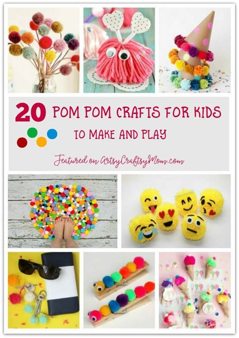 20 Pretty Pom Pom Crafts for Kids to Make and Play