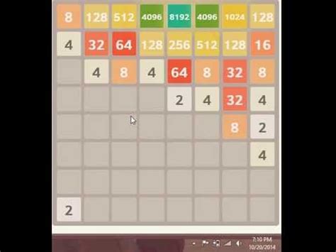 16384 game in 12 minutes! playing 2048 on an 8 x 8 grid lightning quick! - YouTube