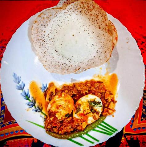 Flower Appam with Kerala Egg Curry