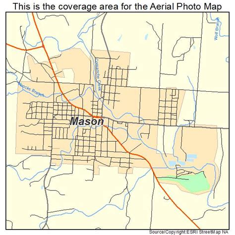 Aerial Photography Map of Mason, TX Texas