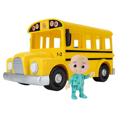 CoComelon Official Yellow JJ School Bus with Sound, 10IN Feature ...