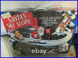 Vintage MR CHRISTMAS Santas Ski Slope Animated Tree Decoration Box