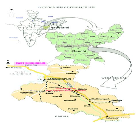 Map of study area inEast Singhbhum district in Jharkhand | Download Scientific Diagram