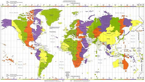 map of world time zones