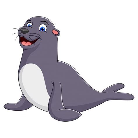 Premium Vector | A seal cartoon isolated | Baby animal drawings, Seal cartoon, Cute cartoon animals