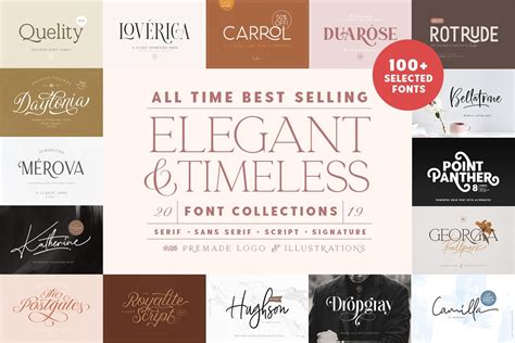 100+ Elegant & Timeless Font Bundle! ~ Serif Fonts ~ Creative Market