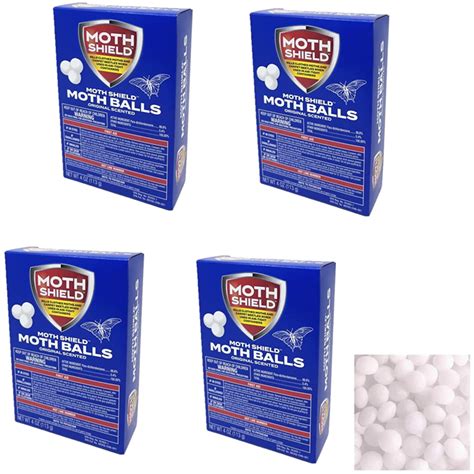 MothShield Moth Balls 4 Pack, Clothes & Carpet Beetle Killer, No Odor, 100 Balls, White ...