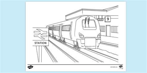 FREE! - Train Station Colouring | Colouring Sheets