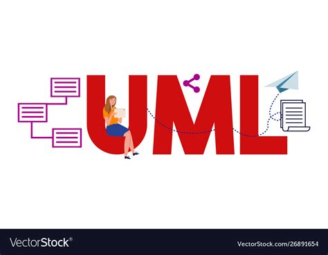 Uml unified modeling language system flow visual Vector Image