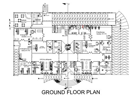 Hospital Ground Floor Plan AutoCAD Drawing Download DWG File - Cadbull