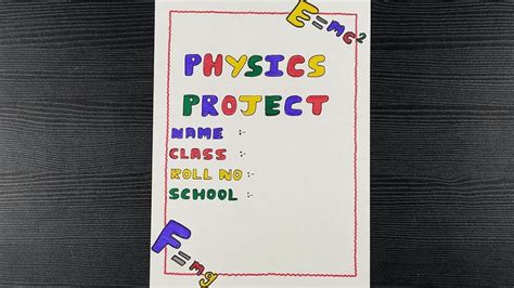 Physics Projects, Front Page Design, Learn English Words, Border Design, Decoration, Easy, It ...