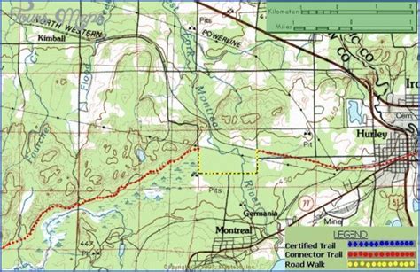 NORTH COUNTRY TRAIL MAP WISCONSIN - ToursMaps.com