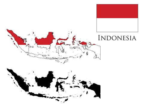 indonesia Flag and map illustration vector 21222979 Vector Art at Vecteezy