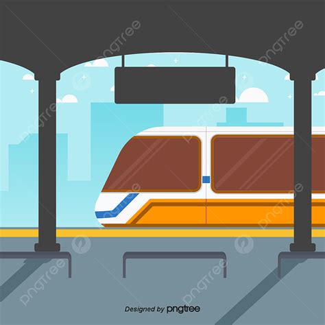 Train Station PNG Picture, Vector Cartoon Artistic Watercolor Train ...