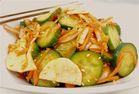 Vegetarian Cucumber Kimchi Salad - Masala Basics