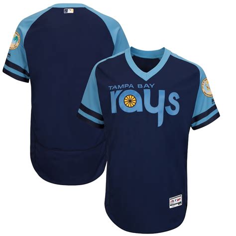 Men's Tampa Bay Rays Majestic Alternate Navy/Columbia Flex Base ...