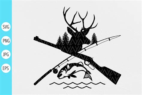 Deer and Fish Hunting Clipart Svg Graphic by DesignstyleAY · Creative ...