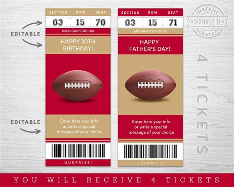 Digital San Francisco Colors Sport Surprise Ticket Gift - Etsy