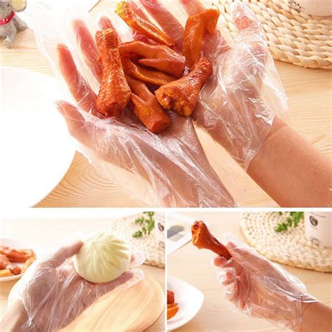 100pcs Eco friendly Plastic Disposable Gloves Restaurant Home Service ...