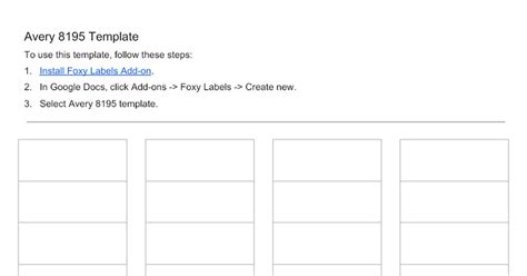 Template compatible with Avery 8195 (Made by FoxyLabels.com) - Google Docs