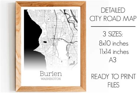 Burien Washington City Map Graphic by SVGExpress · Creative Fabrica