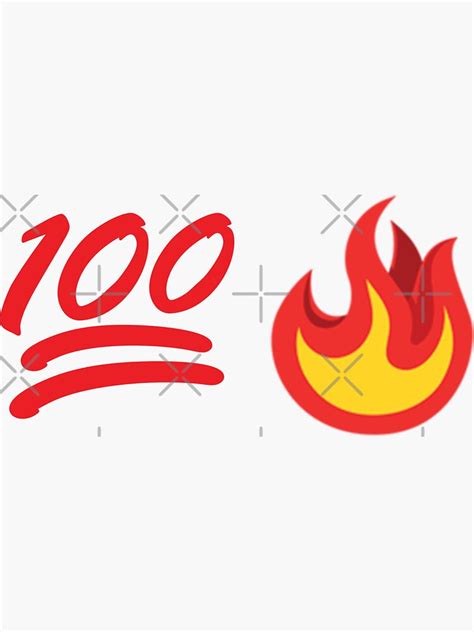 "100 Fire Emoji Emoticon Funny Meme" Sticker for Sale by Aetha | Redbubble