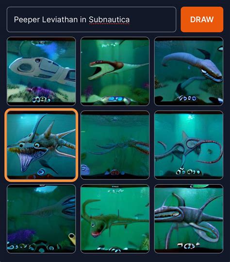 AI Depictions of a Peeper Leviathan [no spoilers] : r/subnautica