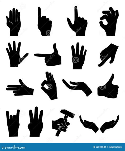 Hand Gestures Icons Set Stock Vector - Image: 52216534