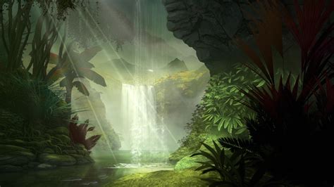 Jungle waterfall 1920 × 1080 : wallpapers