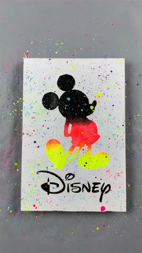 mickey mouse painting [Video] | Diy canvas art painting, Flower art ...