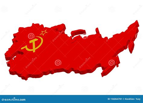 Soviet Union, USSR, Map with Flag Stock Vector - Illustration of islands, moscow: 156864781