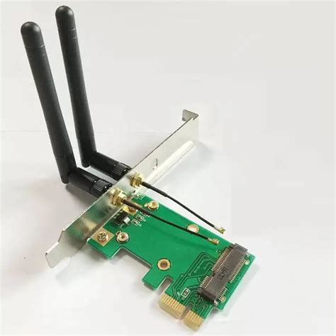 Mini PCI Express mini pcie to PCI E desktop Wireless wifi network card Adapter + 2 Antenna -in ...