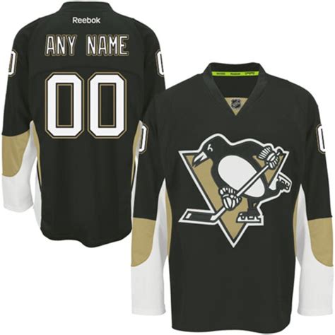 Mens Pittsburgh Penguins Black Reebok EDGE Authentic Custom Home Jersey ...