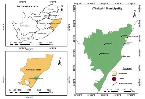 1. Grid referenced map showing the study area within the eThekwini ...