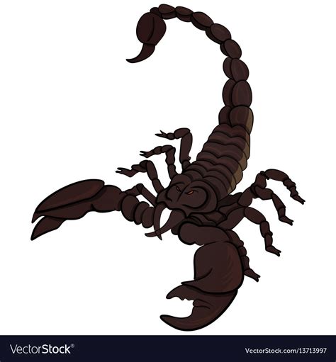 Cartoon mascot black scorpion Royalty Free Vector Image