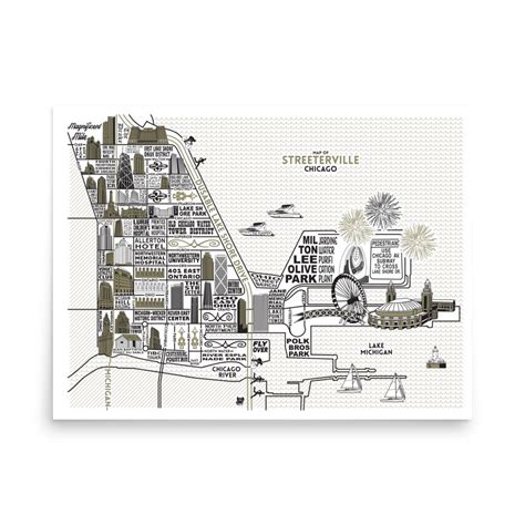 Streeterville Map: Chicago Art Prints for Sale — Joe Mills Illustration