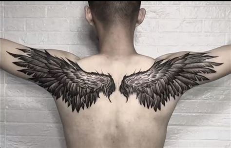 Angel wings tattoos on back are really trendy