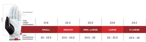 Golf Glove Sizing Chart | Red Rooster Golf