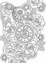 Clock coloring Pages For Adults sketch template
