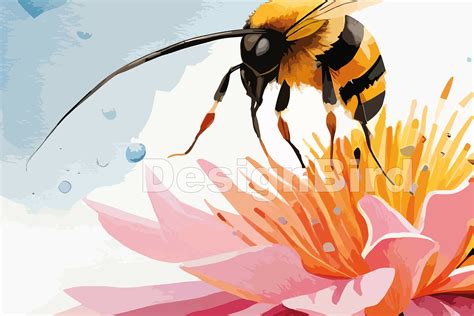 Cute Bee Watercolor Illustration Graphic by Designbird · Creative Fabrica