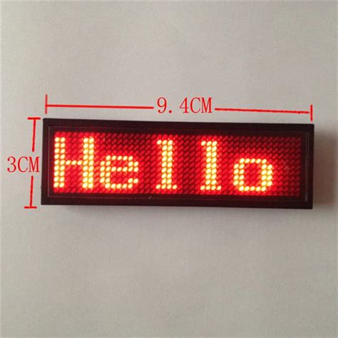 New Design Red Scrolling Digital Message Name Tags Name Badge Recharge ...