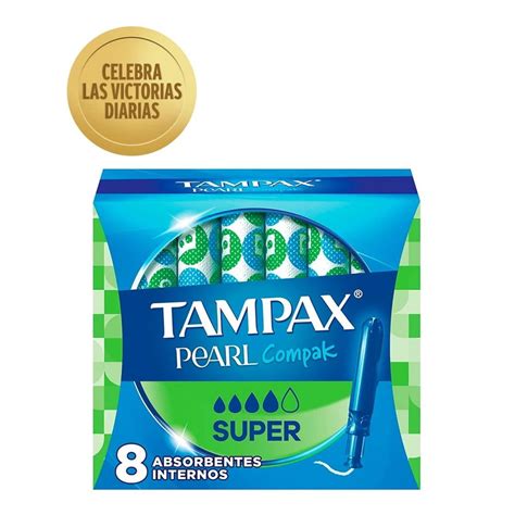 Tampones Tampax pearl compak super absorbentes internos 8 pzas | Walmart