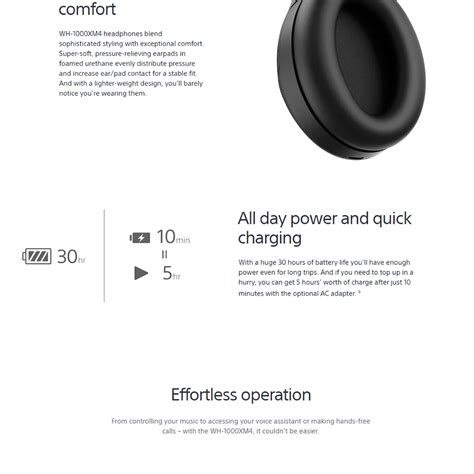 Sony Wireless Headphones WH-1000XM4 / WH1000XM4 / XM4 Noise Cancelling Wearing Detection Touch ...