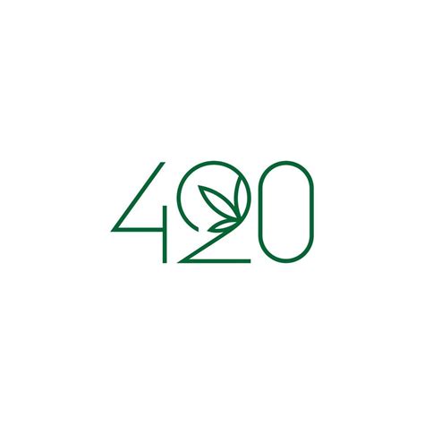 420 sign number. with leaf vector logo template 4608341 Vector Art at ...